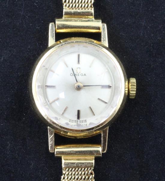 A ladys 1960s 18ct gold Omega manual wind wrist watch,